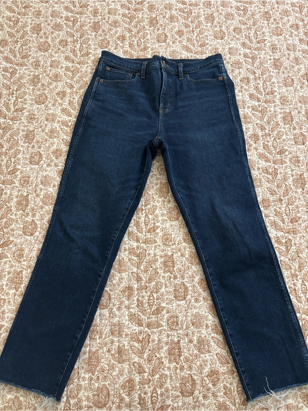J. Crew Factory Straight-Leg Dark Blue Jeans